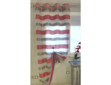 Voilage prêt à poser RONDA rouge 145 x 245 cm