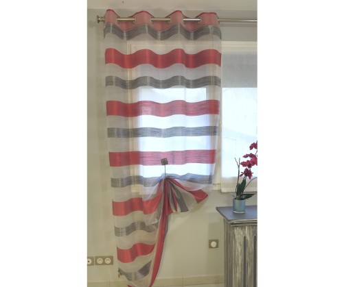 Voilage prêt à poser RONDA rouge 145 x 245 cm