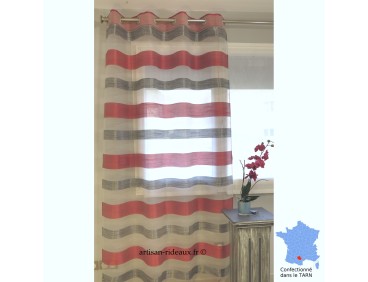 Voilage prêt à poser RONDA rouge 145 x 245 cm