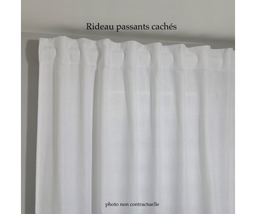 Voilage sur mesure en lin blanc (jusqu'à 290 cm de haut)