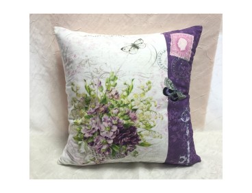 Housse de coussin Panier de fleurs 40 x 40 cm