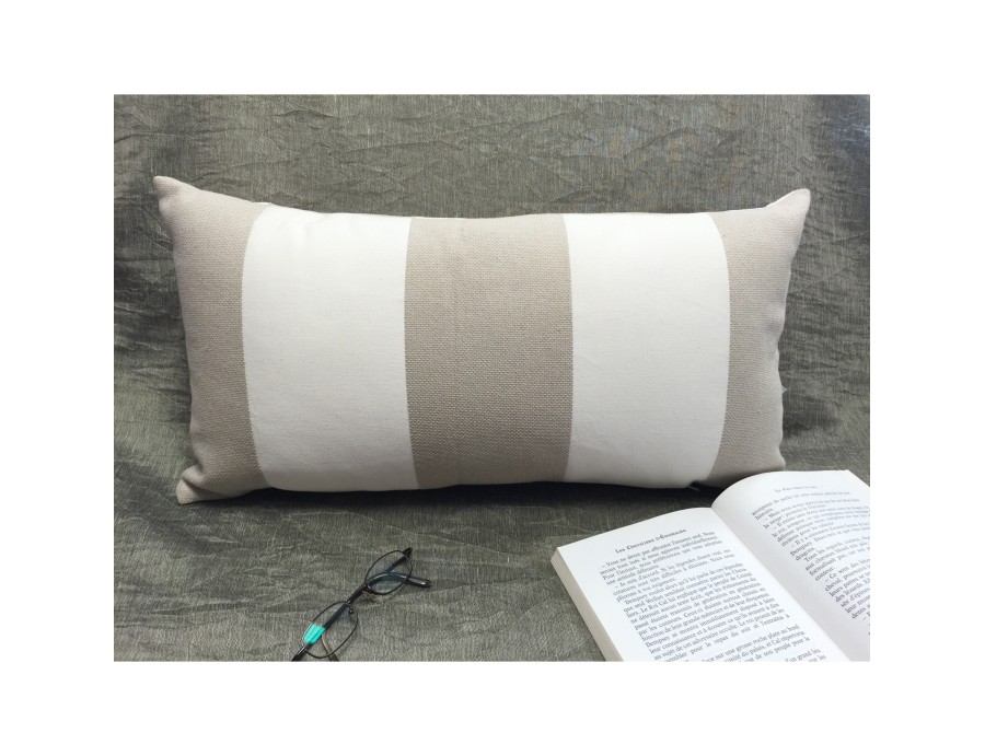 Coussin LYDIE beige déhoussable 30 x 60 cm