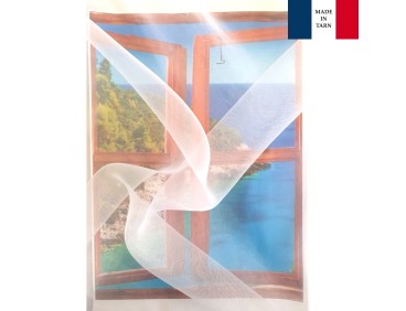 Voilage sur mesure organza blanc (jusqu'à 290 cm de haut )