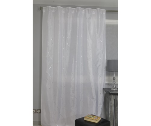 Voilage avec pattes cachés AMOUR blanc 140 x 260 cm