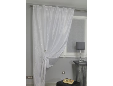 Voilage avec pattes cachés AMOUR blanc 140 x 260 cm