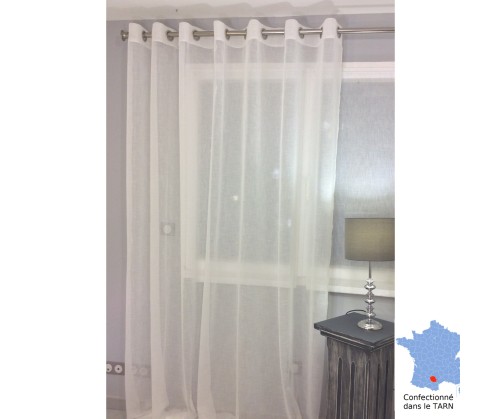 Voilage prêt à poser PUYGOUZON écru grande hauteur 150 x 290 cm