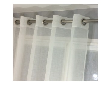 Voilage prêt à poser PUYGOUZON écru grande hauteur 150 x 290 cm
