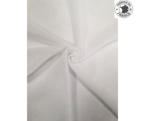 Voile au mètre aspect lin blanc uni en grande hauteur 300 cm