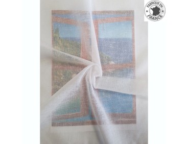 Voile au mètre aspect lin blanc uni en grande hauteur 300 cm