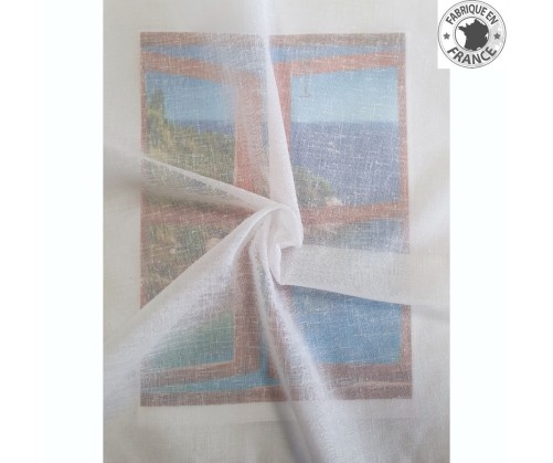 Voile au mètre aspect lin blanc uni en grande hauteur 300 cm