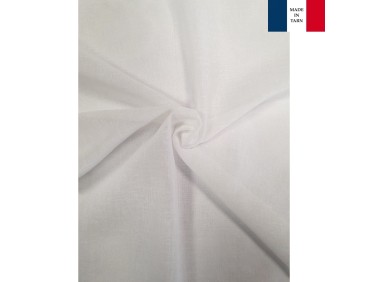 Voilage sur mesure aspect lin blanc uni (jusqu'à 290 cm de haut)