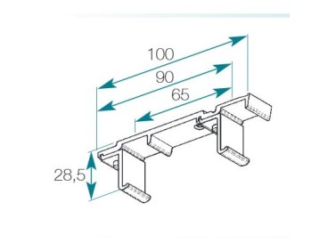 Support double plafond pour rail chemin de fer 24 x 16 mm Boulet
