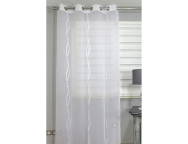 Voilage prêt à poser Torsade blanc 140 x 240 cm