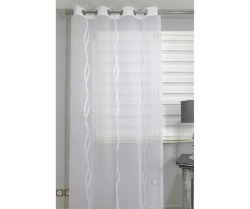 Voilage prêt à poser Torsade blanc 140 x 240 cm