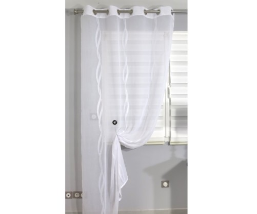 Voilage prêt à poser Torsade blanc 140 x 240 cm