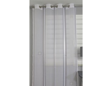 Voilage prêt à poser LEA gris 140 x 240 cm