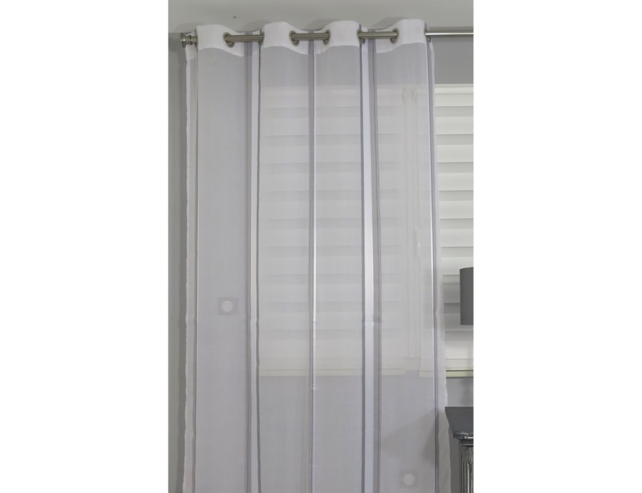 Voilage prêt à poser LEA gris 140 x 240 cm