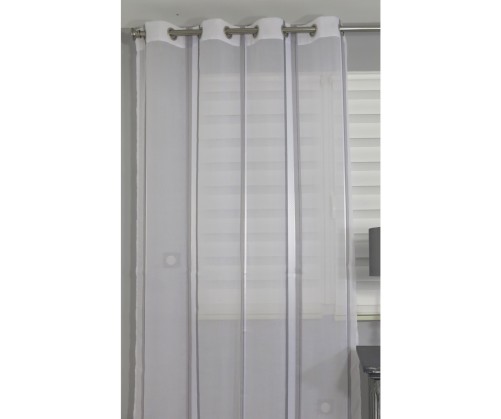 Voilage prêt à poser LEA gris 140 x 240 cm