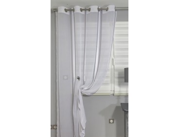 Voilage prêt à poser LEA gris 140 x 240 cm