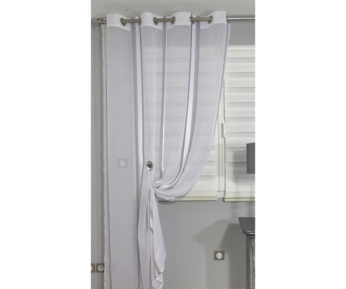 Voilage prêt à poser LEA gris 140 x 240 cm