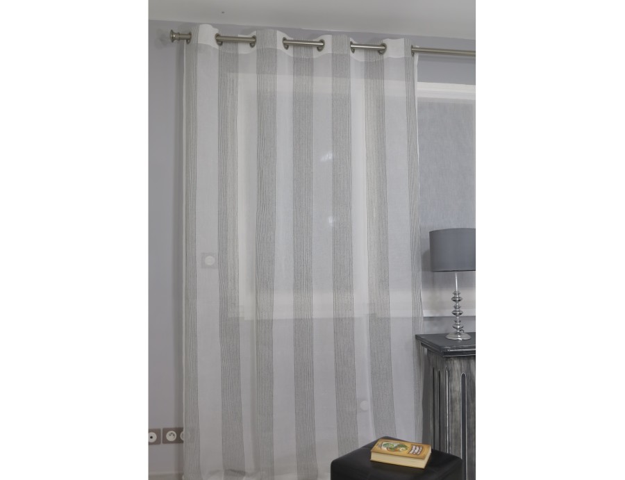 Voilage prêt à poser BENGAL gris 160 x 253 cm