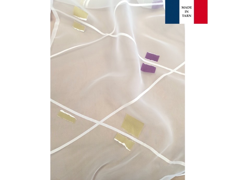 Voilage sur mesure en organza, prune (jusqu'à 270 cm de haut). Ref L70010.600