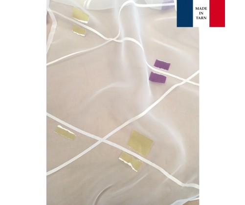 Voilage sur mesure en organza, prune (jusqu'à 270 cm de haut )