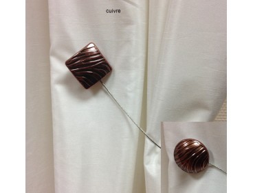 Embrasse aimantée ZEBRA cuivre réversible rond ou carré