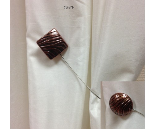 Embrasse aimantée ZEBRA cuivre réversible rond ou carré