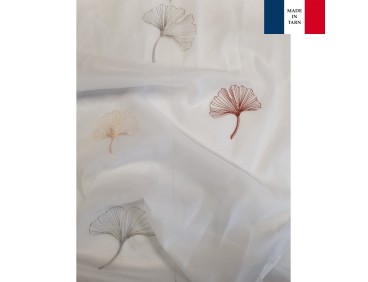 Voilage sur mesure terracotta et gris (jusqu'à 290 cm de haut)