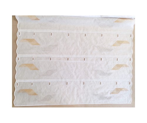 Rideaux de vitrages Modulable moutarde et gris en 75 cm de large