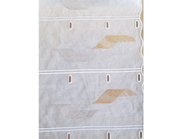 Rideaux de vitrages Modulable moutarde et gris en 75 cm de large