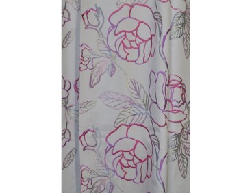 Rideaux ruflette isolant thermique JAVA fushia pour tringle portière 130 x 234 cm