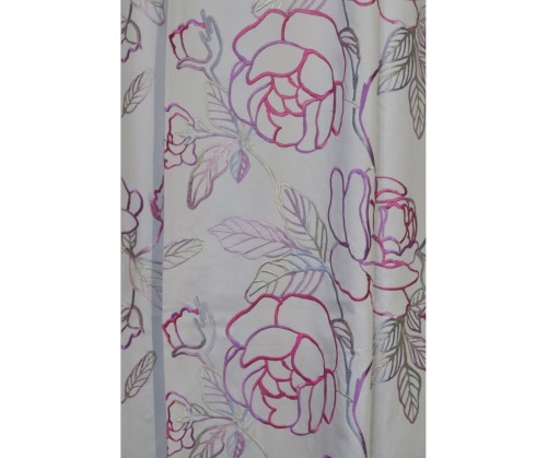 Rideaux ruflette isolant thermique JAVA fushia pour tringle portière 130 x 234 cm