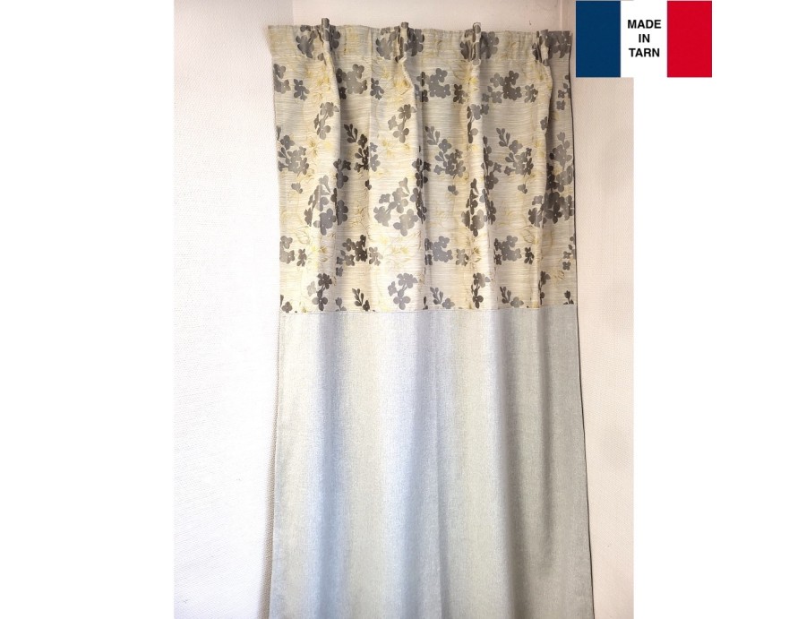 Rideaux ruflette isolant thermique NEVILLE beige pour tringle portière 132 x 235 cm