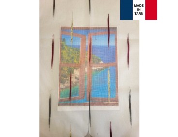 Voilage sur mesure bordeaux et doré (jusqu'à 290 cm de haut )