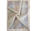 Voile au mètre beige avec rayure grise en grande hauteur 315 cm