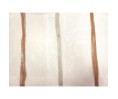 Voilage sur mesure blanc avec rayure terracotta et beige (jusqu'à 290 cm de haut). ref 8352/444