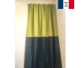 Rideaux ruflette isolant thermique RENNES Vert/Gris pour tringle portière 143 x 235 cm