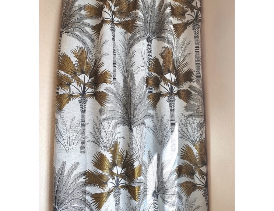 Rideau tamisant sur mesure Guerande ocre, Largeur 140 cm maximum