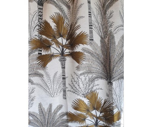 Rideau tamisant sur mesure Guerande ocre, Largeur 140 cm maximum