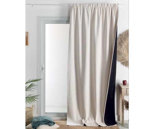 Rideaux isolant thermique phonique Blanc cassé pour tringle portière