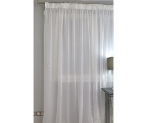 Voilage à galon fronçeur PAULINE blanc 300 x 240 cm