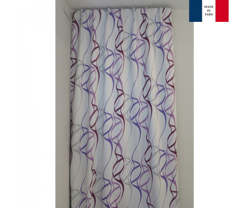 Rideaux ruflette isolant VEGA parme pour tringle portière