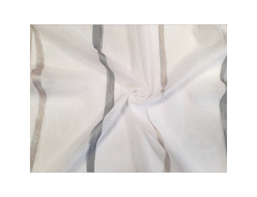 Voile au mètre gris beige aspect lin en grande hauteur 320 cm