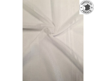 Voilage sur mesure ivoire aspect lin avec rayure ton sur ton