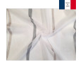 Voilage sur mesure blanc avec rayure gris et beige (jusqu'à 305 cm de haut). Ref 8352/200