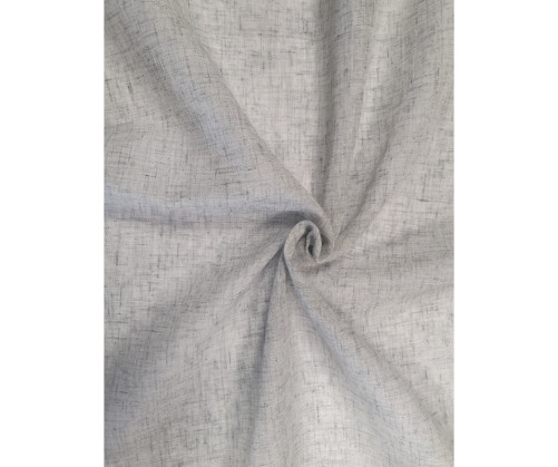 Voilage sur mesure en lin gris uni (jusqu'à 290 cm de haut)