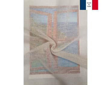 Rideaux Vitrages sur mesure en lin couleur beige lin