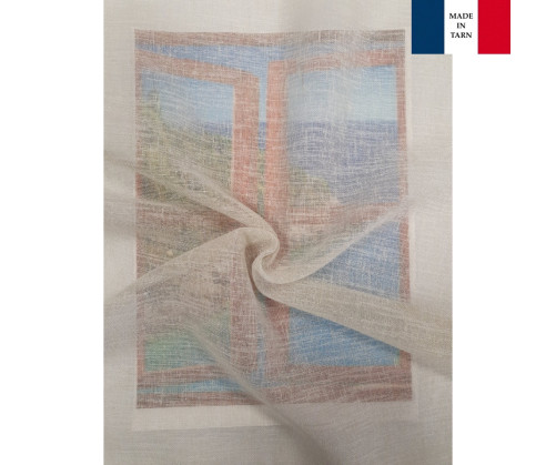 Rideaux Vitrages sur mesure en lin couleur beige lin